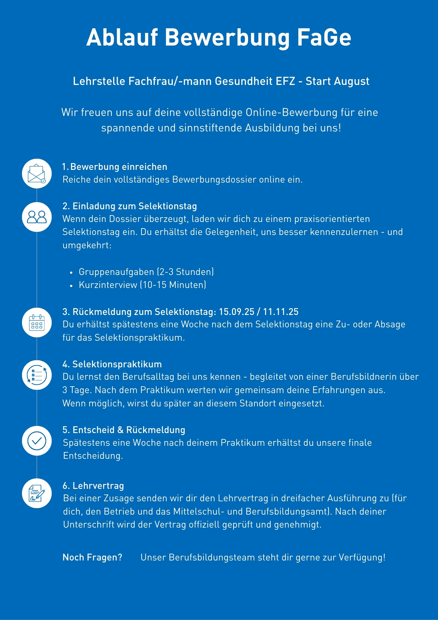 Ablauf Bewerbung FaGe